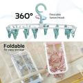 Clothes Drying Racks  Small Folding Portable Underwear Hangers with Clips Socks 12 Clips 360° Rotatable Hook for Drying Towels Bras Baby Clothes Gloves. 