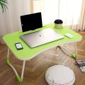 Portable Laptop Table for Bed – Foldable Study Desk with Cup Holder & Tablet Slot – Multi-Purpose Lap Desk for Work, Reading, and Breakfast. 