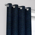 Luxurious Dark Blue Jute Curtain. 