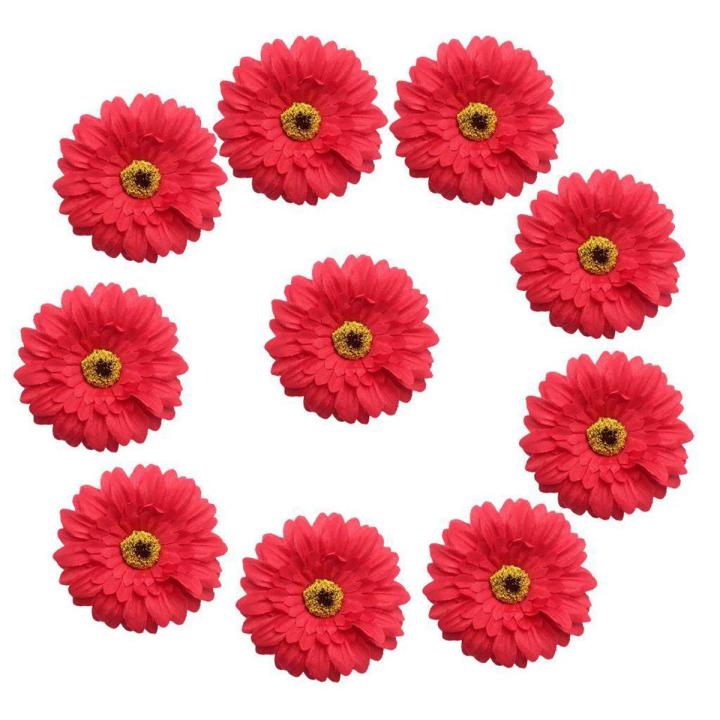 10 Pieces Handmade 7cm Large Artificial Gerbera Silk Daisy Flowers Heads DIY Scrapbooking Flower Kiss Ball For Wedding Party Home Decorations