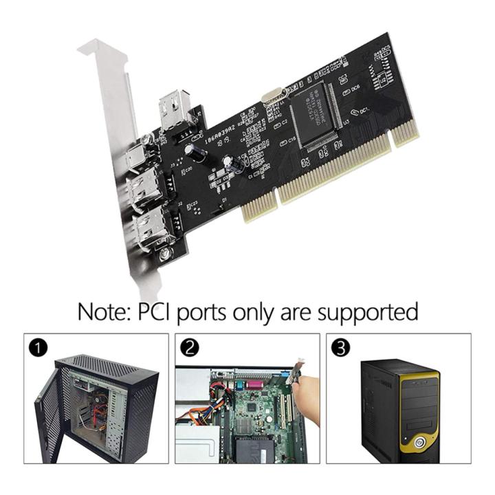 3 Port IEEE 1394 Firewire Card PCI Firewire Adapter IEEE 1394 PCI Controller Card for Desktop PC