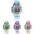 Waterproof Children Girls Digital LED Quartz Alarm Date Sports Wrist Watch Pink - intl. 