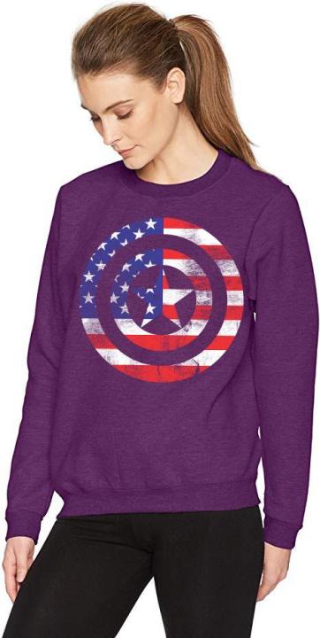 CAPTAIN AMERICA purple New Fashion Printed Fleece sweetshirt For Womens