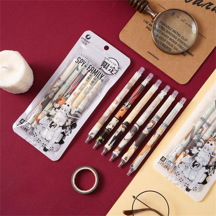 SPY×FAMILY Press Gel Pen Popular Anime 0.5 Black ST Head Signature Water Pen School Supplies Office Stationery Gift