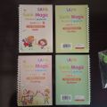 Sank Magic Book //Magic Practice Copybook Set 4 Books, Magic Pen & 10 Ink Refills  with1Grip Writing Handwriting  // Math Book, Drawing Book, Alphabet, and Number learning books for kids // pre-school learning book /Sank practice copybook magic book. 