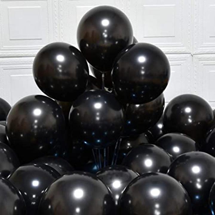 Pack of 20 Metallic Chrome Black Shiny Balloons Large 14 Inch Latex Balloons, Party Balloons for Happy Birthday Baby Shower Graduation Wedding Anniversary Decorations Helium Supported