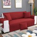 Fabriona Grey Cotton Quilted Sofa Covers / Coat / Runner / Sheet Non-slip With Cushion Covers - 3 Seater. 
