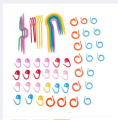 Plastic Knit Stitch Knitting Needles Crochet Hook Plastic Markers Needle Clip Craft 33 pieces Crochet Locking Knitting Accessories 1 Set. 