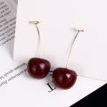 Cherry Dangle Earrings Elegant Temperament Trendy Style Resin Plant Cherry Earrings For Women Girls Fashion Jewelry Gifts. 