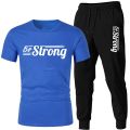 Vinyl Be Strong Printed Summer Tracksuit For Men (Tshirt and Trouser). 