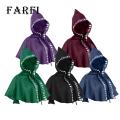 Adult Hooded Cape Short Cape Hooded Lace Up Printed Contrast Color Medieval Vintage Halloween Cosplay Stage Show Performance Unisex Witch Vampires Shawl Gothic Cape. 