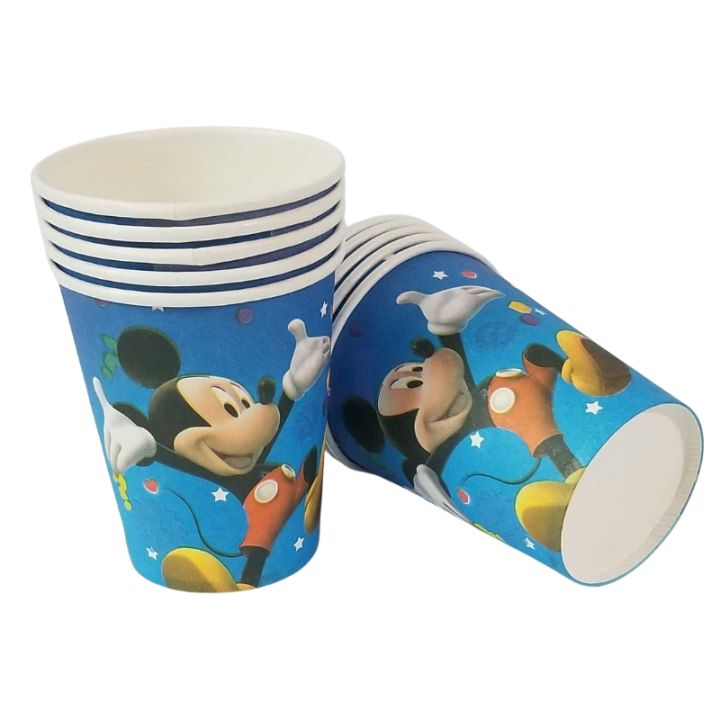Mickey Mouse Theme Paper Cups - 200 ml - Mickey Mouse Themed Party - Blue - Boys - Pack Of 10