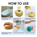 [PACK OF 2] 100% Silicone Bath Body Brush, Exfoliating Body Scrub Brush with Soap Dispenser, Ultra Soft Bath Sponge Shower Brush, Shampoo and liquid Soap Dispenser [High-Quality] Bathroom Accessories for Men and Women 2Pcs (Random Color) Orchids Store PK.. 