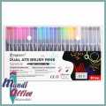 Giorgione Signature Double Head Art fineliner Brush Marker Pens 1 - 2 MM Tip 24 Colors Set Double Tip Pens for Coloring, Bullet Journal, Painting, Calligraphy and Lettering. 