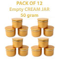 12 Empty Cosmetic Containers Cream Pot Jar Refillable Plastic 50 gram. 