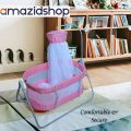 Amazidshop baby Cot Swing In Metal Frame Bed & Cradle  With Stand Support & Mosquito Net for 0-10 Month baby M2dx. 