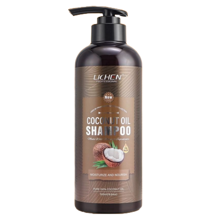 Lichen Coconut Oil Shampoo 500ml, Sulfate Free, Paraben Free, Silicone Free, Color Safe, and Vegan Hair Shampoo