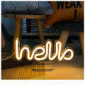Neon light l LED Mini Neon Lamp l Hello Neon Sign l Home Living Bedroom Children's Room l  Decoration Office Desk Small Light Wall Decor. 