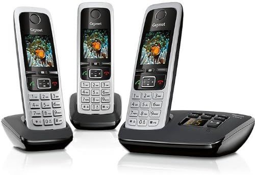 Germany Made SIEMENS Gigaset C430A TRIO PTCL Wireless Landline phone plus intercom with Color Display, Speakerphone, HSP Sound, Answer Machine and Nuisance Call Block - 3 Handsets, Silver/Black Box Pack