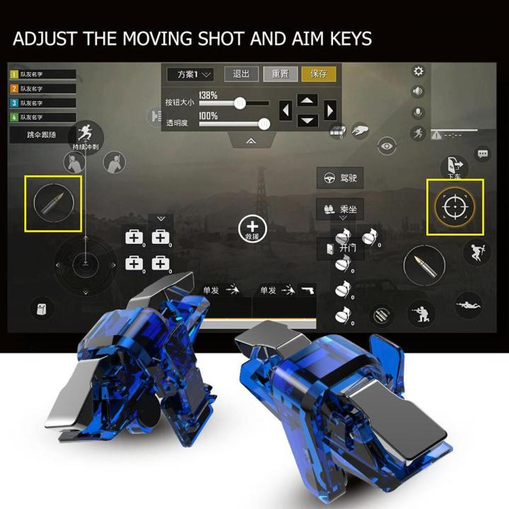 2* X7 Mobile Game Controller Gamepad Trigger Aim Button L1+R1 Joystick ...