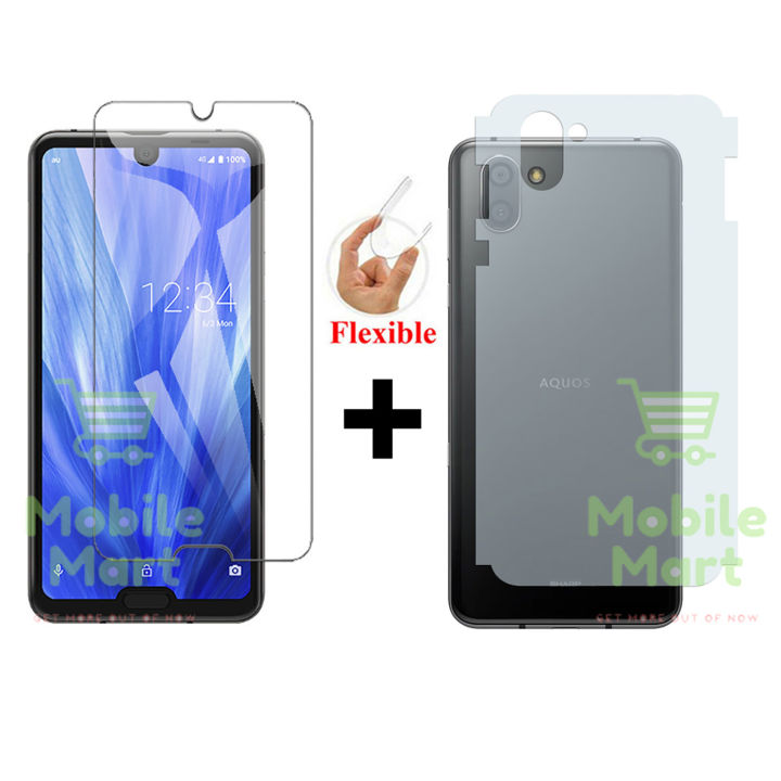 Sharp Aquos R3 Glass Protector simple Tempered Glass + Back Protector Skin Matte Style Protector For Sharp Aquos R3