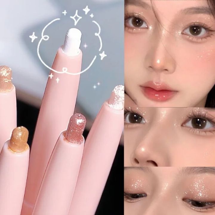 Eye Shadow Lying Silkworm Highlighter Pen Korean Eyes Makeup Matte White Pearl High-gloss Brightening Glitter Eyeshadow Stick