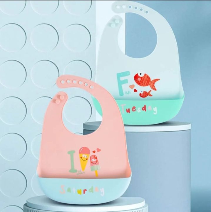 GP Soft Silicone Baby Bibs Waterproof Children Apron Food Catcher Baby ...