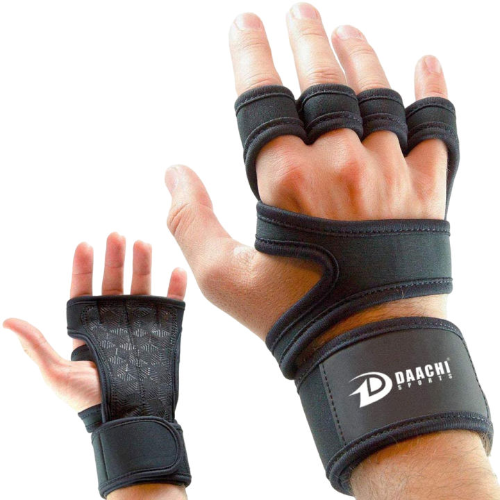 Fitness Gloves Weight Lifting Fitness Gloves Wrist Wraps Support Exercise gloves Gym Workout Leather Padding Weightlifting Gym Cross Training Pull Ups Exercise Sports Pair of Non slip gym gloves men a...