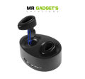 Mini Free Stereo True Wireless 4.1 Bluetooth In-Ear Earbuds Twin Music Headset With Mic And Docking Charger Bluetooth Headset - Black. 