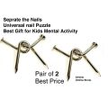 Twisted Nails Puzzle Magic Trick - Bent Nail Puzzle - Brain Puzzles for Kids - Brain Teasers Puzzles. 