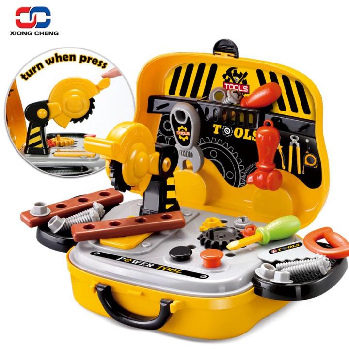 Deluxe Tool Set Construction And Car Shape Box - 31 pieces - Yellow