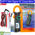 NJTY T-26A True-RMS Clamp Multimeter DC Curent Clamp Meter Digital rue RMS AC DC Ohm Hz C/F Pinza Amperimetrica Tester by Electrica. 