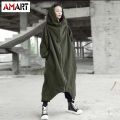 Unisex Long Hoodie Zipper Coat Long Sleeve Coat Zipper Closure Fleece Lined Long Hoodie. 