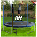 Trampoline 8 Feet Round Trampoline and Enclosure with spring kids bounce ring. 