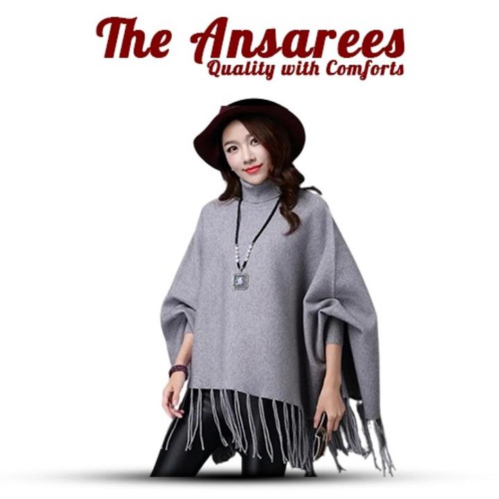 The Ansarees - Fleece Poncho for Women - Trendy Winter Fleece Poncho - Plain Poncho Shawl Style Top Fleece Poncho