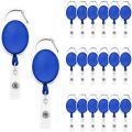 Oval Shape Retractable YoYo Clip for Id Card Holder (Blue, Pack of 2). 