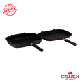 Sonex Die Cast Double Grill Pan | Non-Stick Marble Coated 30cm-36cm | Two-Sided Grill Pan for Versatile Cooking. 