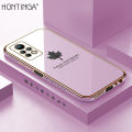 Hontinga for Infinix Note 11 Pro / Note 11S Back Cover（Free Lanyard）Luxury 6D Plating Maple Leaf Side Pattern Case Soft Silicone Square Phone Cases. 