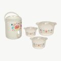 Unbreakable 4 Piece hot pot set | Imported quality hotpot with cooler set | Hot and cool hotpot with cooler set. 