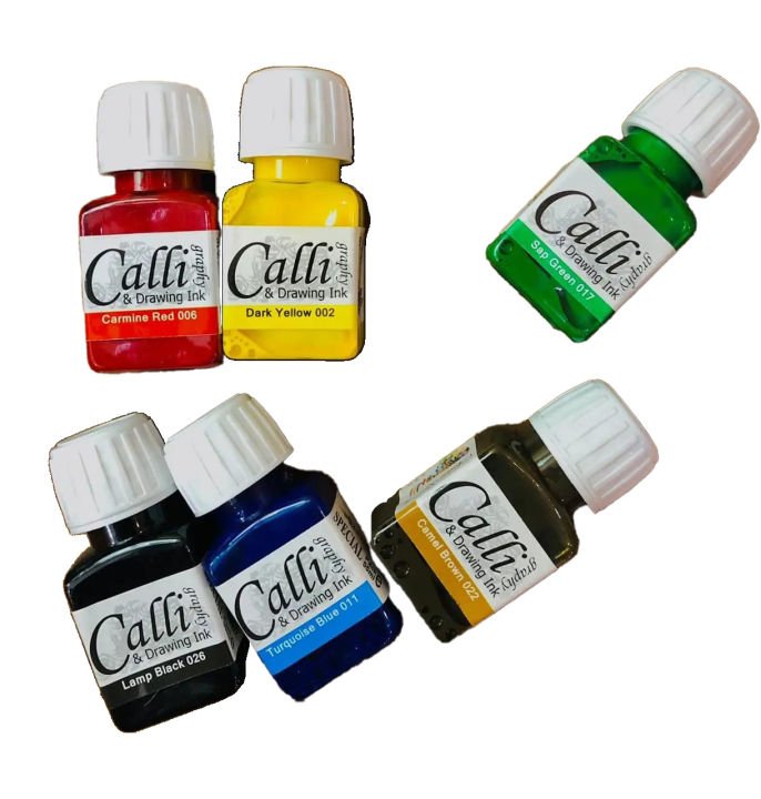InstaOrder - Pack of 6 - Calligraphy Inks - Made From Highly Opaque ...