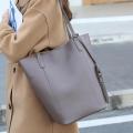 Napa pattern real cowhide Women's tote bag Sewing Stitching designer shoulder bag  European and American New handbag with wallet. 