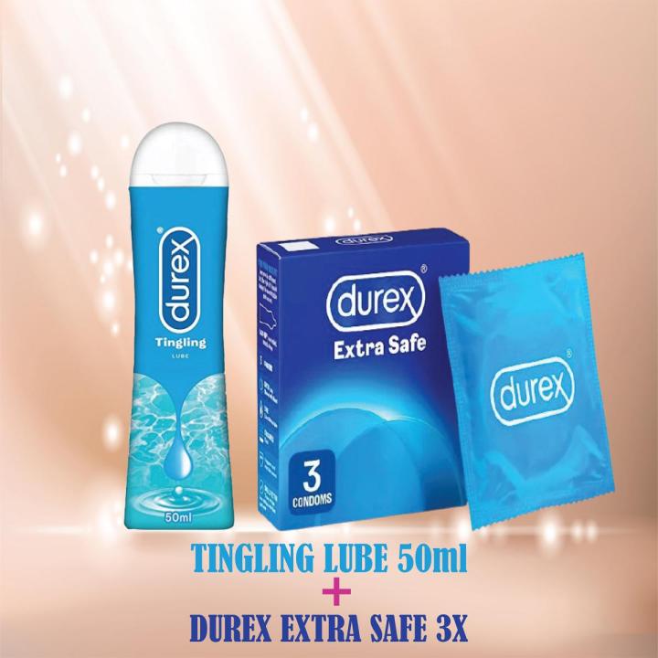 Durex Lube Tingle Lubricant Pleasuring fun Gel - 50 mL With Extra Safe 3s Condoms