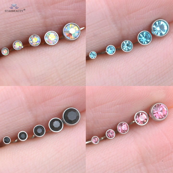 5cs ultolor 1.5-4mm em 16 ar ose ing Stud elix iercing Oreja Labret iercing ragus Earrings Women en Ear Jewelry