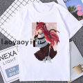 Kaus Cosplay pria wanita Anime Mushoku Tensei joblys T-shirt Manga wanita musim panas kaus Fashion lengan pendek atasan. 