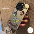 MissConnie Fashion Sticker Cute Alien Buzz Lightyear Phone Case Compatible for IPhone 11 14 12 15 13 Pro Max XR X XS Max 14 15 Plus Cartoon Toy Story Luxury Plating Metal Shockproof Soft Cover. 
