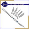 Keep Smiling Set of 7 Pen Cutter Precision Knives Extractor x-acto knife Style Hobby For Crafts Art Cutting Chisel Tool Sculptor Paper Carving Polymer Clay. 