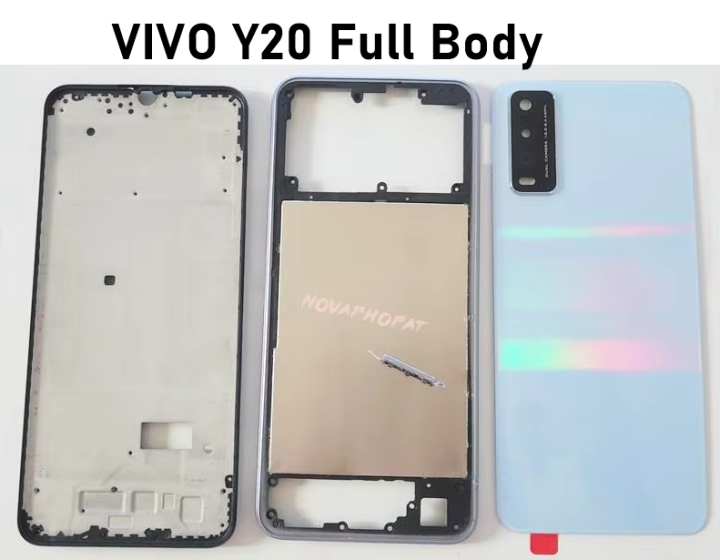 Vivo Y20 Back Battery Cover with Side Ring and Keys , VIVO Y20 Full Body / Mid Back Replacement