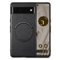 For Google Pixel 6A Solid Color Leather Skin Back Cover Phone Case. 