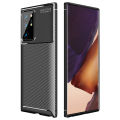 For Samsung Galaxy Note 20 Ultra Carbon Fibre Grip Slip-Resistant Soft TPU Silicone Shockproof Protection Case Cover. 
