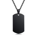 Black Stainless Steel Dog Tag Chain Pendant Necklace for Men. 
